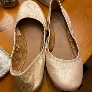 Rose Gold Lucky Brand Leather Ballet Flats